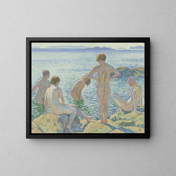 Baadsters - Theo van Rysselberghe — gerahmtes Bild an der Wand