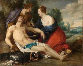 Theodoor Rombouts - St Irene pulls the arrows out of St Sebastians wounds.webp