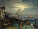 Neapel, ein nächtlicher Kai mit Blick auf den Vesuv - Theodor Groll — Ansicht des Kunstwerks