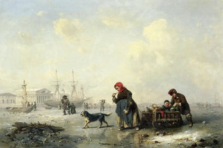 Theodor Hildebrandt - The Newa at St Petersburg Leningrad in the Winter.webp