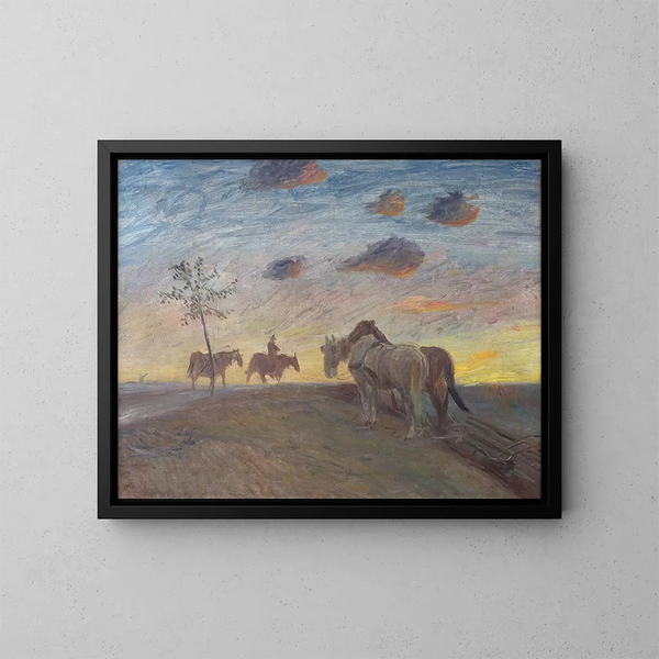 Landschaft des Abends - Theodor Philipsen — gerahmtes Bild an der Wand