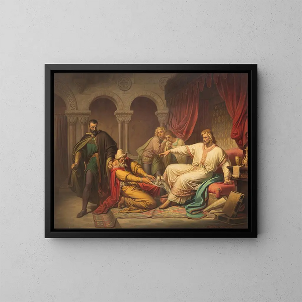 Versuch eines Mordes durch Vergiftung von Eduard III - Theodor Pixis — gerahmtes Bild an der Wand