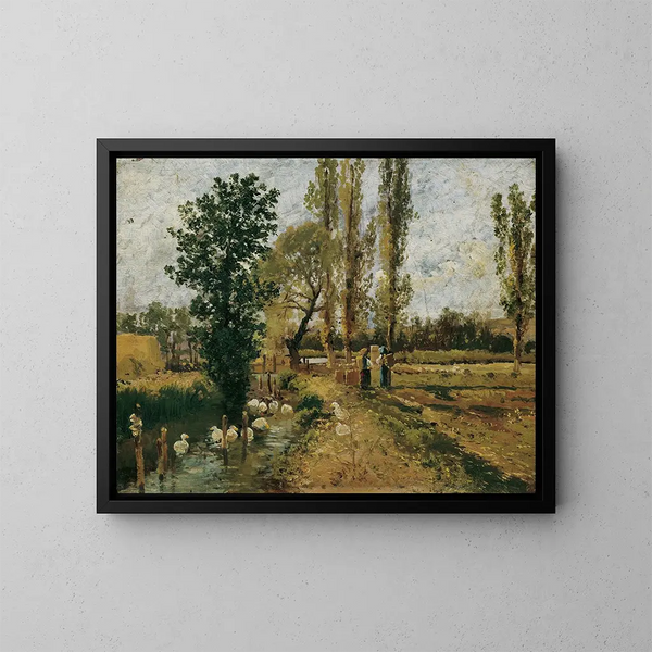 Landschaft von Bach - Theodor von Hermann — gerahmtes Bild an der Wand