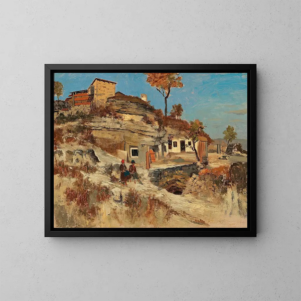 Landschaft im Süden - Theodor von Hermann — gerahmtes Bild an der Wand