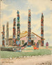 Alaska-Gemälde mit Totems auf der Weltausstellung in Saint-Louis - Theodore J. Richardson — Ansicht des Kunstwerks