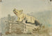 Indianischer Totem-Wolf auf dem Grab des Medizinmanns in Wrangell - Theodore J. Richardson — Ansicht des Kunstwerks
