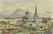 Rückansicht der griechischen Kirche in Sitka 1888 - Theodore J. Richardson — Ansicht des Kunstwerks