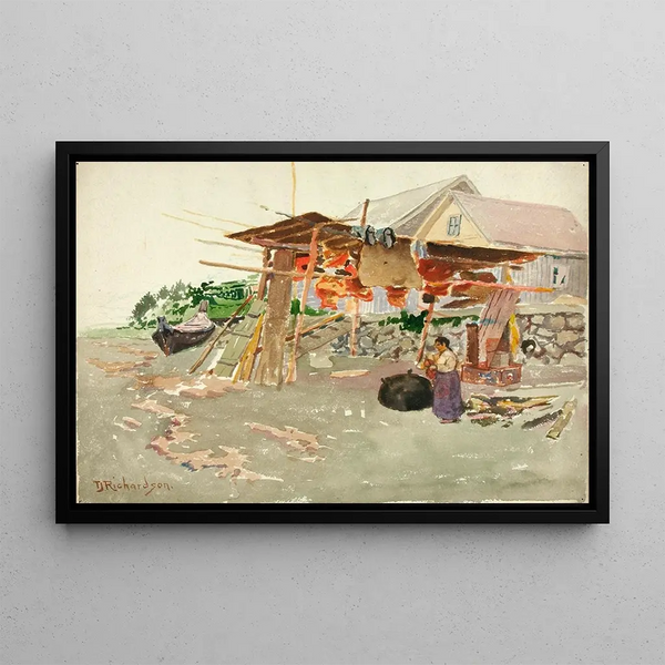 Theodore J Richardson - Salmon Drying Indian Village Alaska.webp
