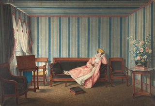 Theodore Lebrun - Woman in Pink Reclining on a Canape.webp