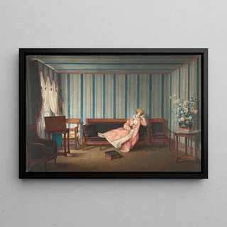 Theodore Lebrun - Woman in Pink Reclining on a Canape.webp