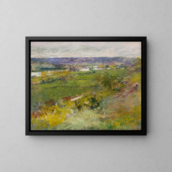Studie für das Tal der Seine vom Hügel Givernys - Theodore Robinson — gerahmtes Bild an der Wand