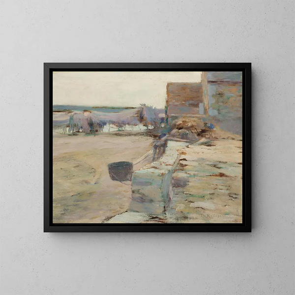 Cabanes de pêche en France - Theodore Robinson — gerahmtes Bild an der Wand