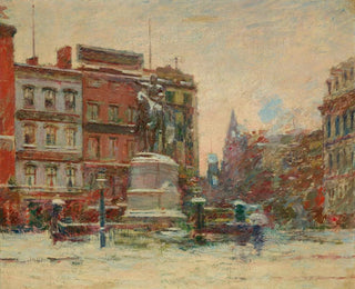 Monument de Washington à Union Square en hiver - Theodore Robinson — Ansicht des Kunstwerks