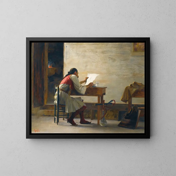 Eine gute Lektüre - Theodoros Ralli — gerahmtes Bild an der Wand