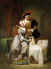 L'empereur Charles mit seiner Geliebten Johanna Van der Geynst am Wiegen ihrer Tochter Margarete von Parma - Théodore Joseph Canneel — Ansicht des Kunstwerks