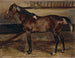 Brauner Pferd in der Stallung - Théodore Géricault — Ansicht des Kunstwerks