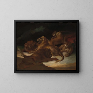 Thodore Gricault - Lions in a Mountainous Landscape.webp