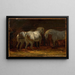 Drei Pferde im Stall - Théodore Géricault — gerahmtes Bild an der Wand