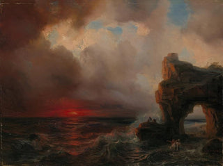Thodore Gudin - Stormweer bij ondergaande zon.webp