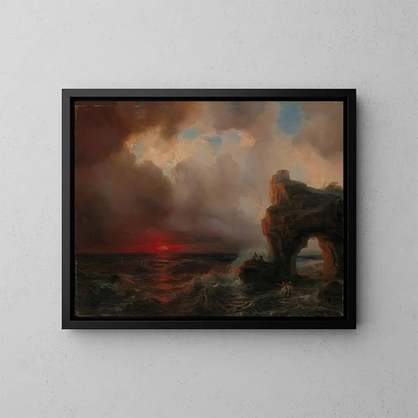 Sturm bei Sonnenuntergang - Théodore Gudin — gerahmtes Bild an der Wand