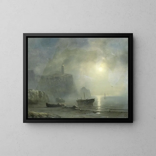 Thodore Gudin - View of a Rocky Coast by Moonlight.webp