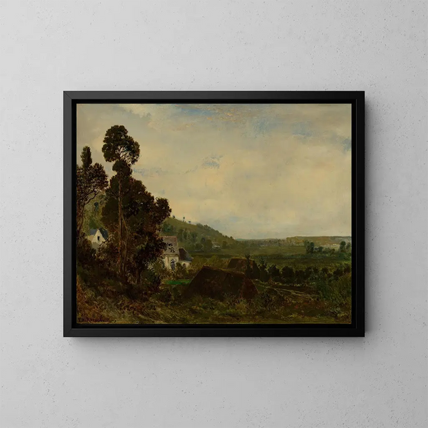 Eine alte Kapelle in einem Tal - Théodore Rousseau — gerahmtes Bild an der Wand