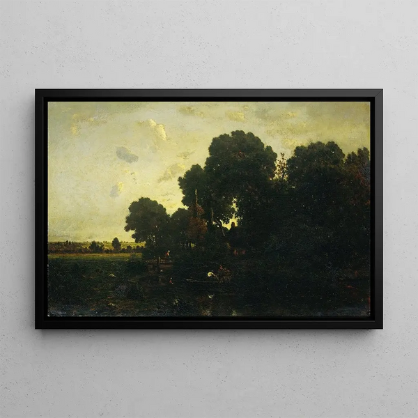 Dämmerung - Théodore Rousseau — gerahmtes Bild an der Wand