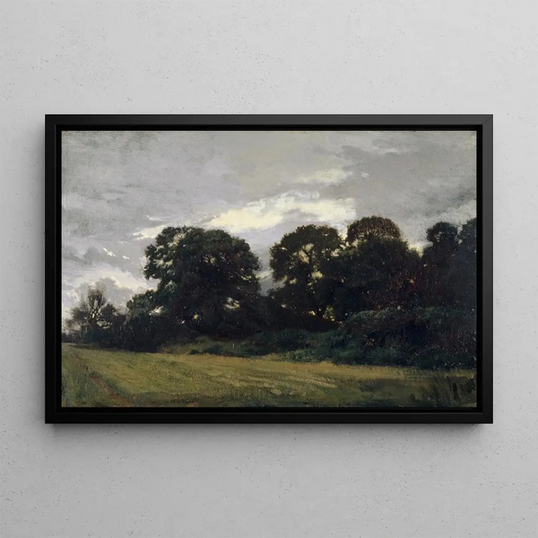 Landschaft mit Bäumen - Théodore Rousseau — gerahmtes Bild an der Wand