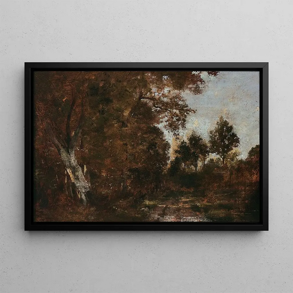 Landschaft im Unterholz - Théodore Rousseau — gerahmtes Bild an der Wand