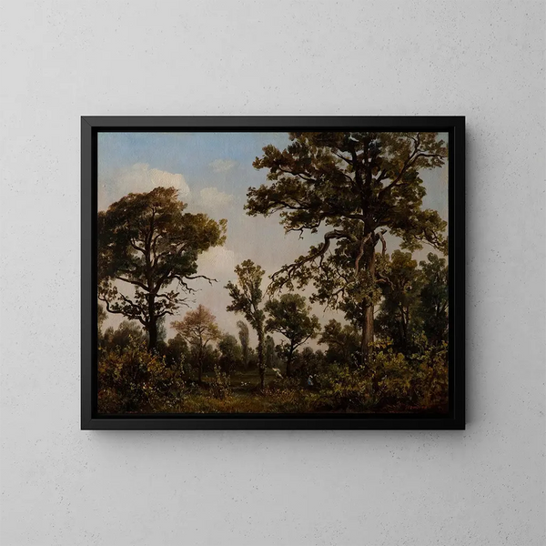 Die große Eichenwald von Fontainebleau - Théodore Rousseau — gerahmtes Bild an der Wand