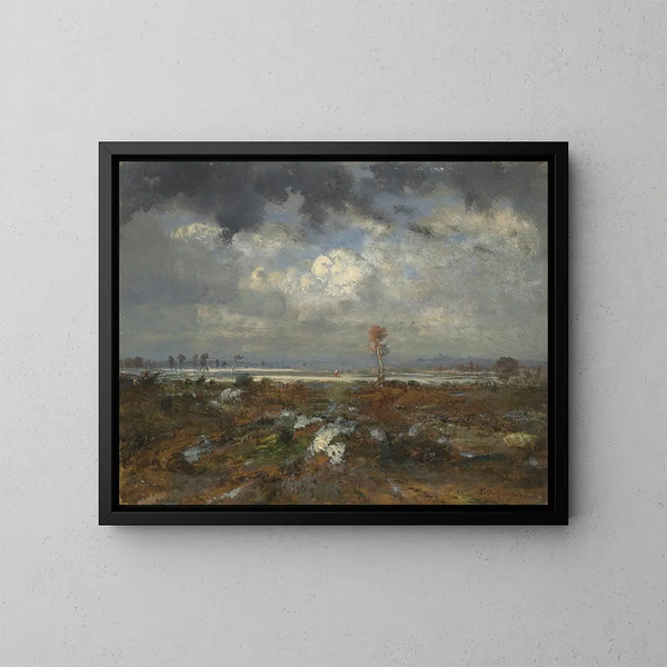 Blick auf die Hügel von Montmartre - Théodore Rousseau — gerahmtes Bild an der Wand