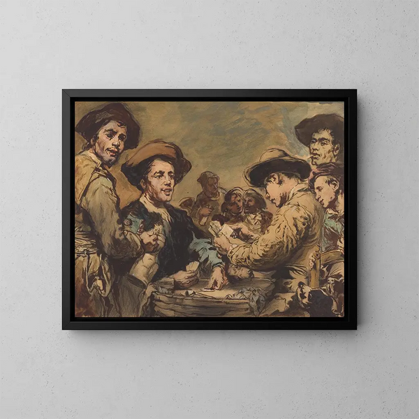Das Kartenspiel - Théodule Ribot — gerahmtes Bild an der Wand