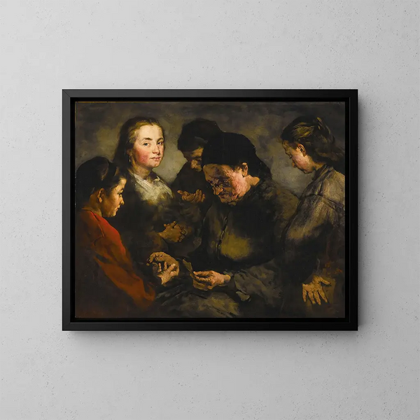 Das Wahrsager-Gemälde - Théodule Ribot — gerahmtes Bild an der Wand
