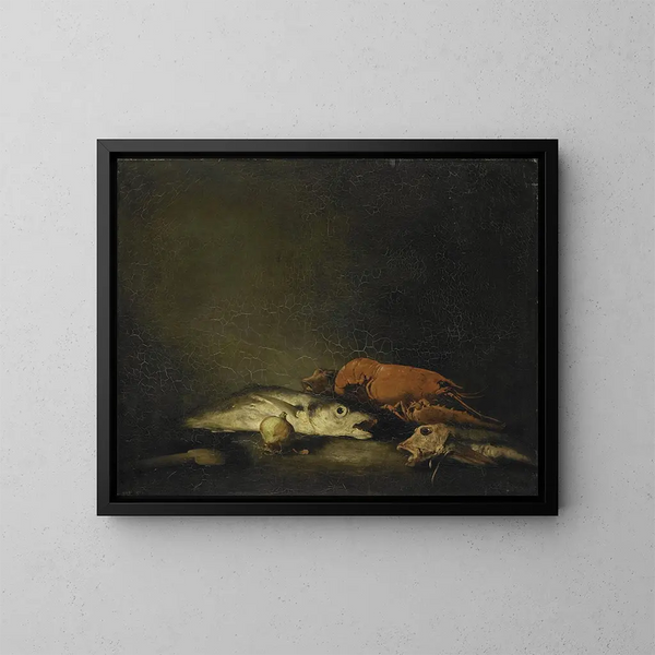 Stillleben mit Fischen und Hummer - Théodule Ribot — gerahmtes Bild an der Wand