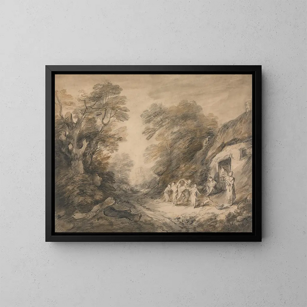 Die Tür des Cottages - Thomas Barker — gerahmtes Bild an der Wand