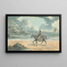 Mann auf dem Pferd am Strand - Thomas Bradshaw — gerahmtes Bild an der Wand