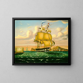 Thomas Chambers - Packet Ship Passing Castle Williams New York Harbor.webp