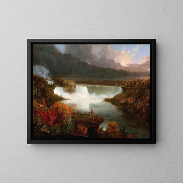 Vue lointaine des chutes du Niagara - Thomas Cole — gerahmtes Bild an der Wand