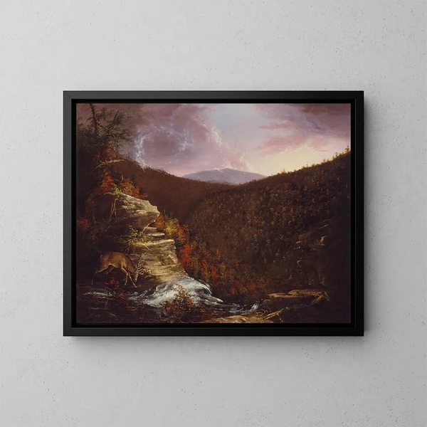 vom Gipfel der Kaaterskill-Fälle - Thomas Cole — gerahmtes Bild an der Wand