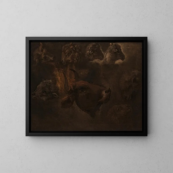 Studien von Tierkopf-Studien - Thomas Cole — gerahmtes Bild an der Wand