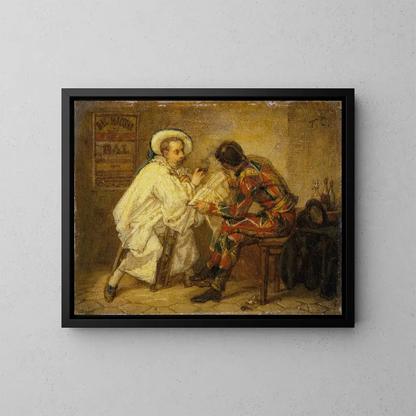 Arlequin und Pierrot - Thomas Couture — gerahmtes Bild an der Wand