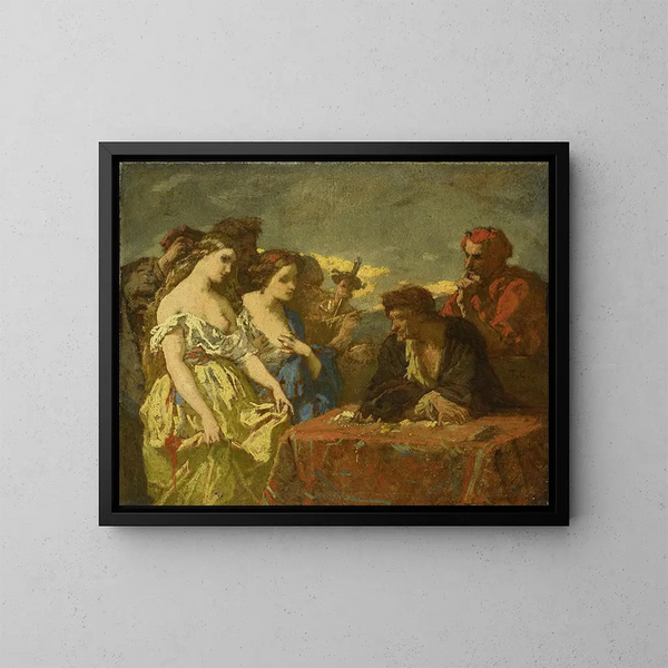 Die Gier nach Gold - Thomas Couture — gerahmtes Bild an der Wand