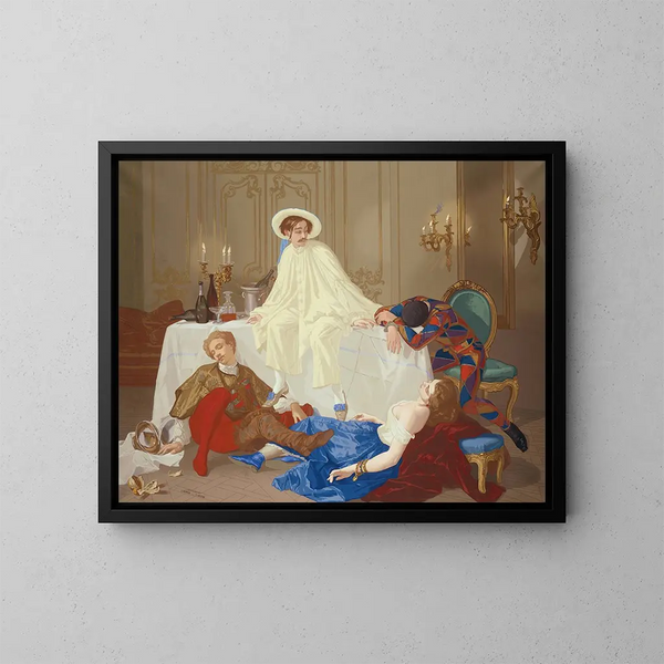 Das Abendessen nach der Maskenball - Thomas Couture — gerahmtes Bild an der Wand
