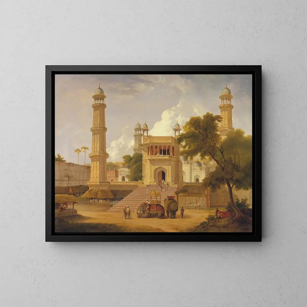 Tempel indisch soll die Moschee von Aboul Nabi Muttra sein - Thomas Daniell — gerahmtes Bild an der Wand