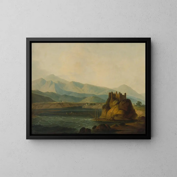 Das Seilbrücke in Serinagur - Thomas Daniell — gerahmtes Bild an der Wand