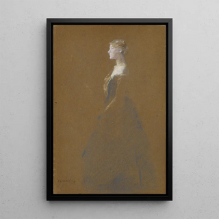 Thomas Dewing - Woman in a Blue Dress.webp