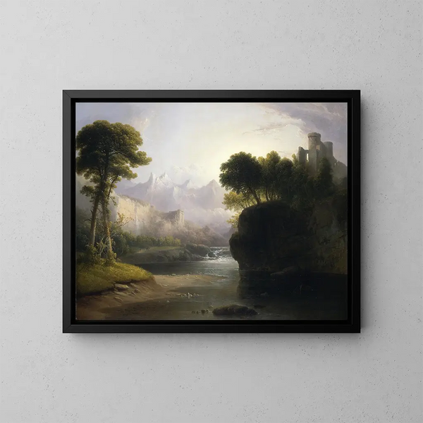 Fantasie-Landschaft Gemälde - Thomas Doughty — gerahmtes Bild an der Wand