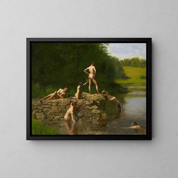 Schwimmen - Thomas Eakins — gerahmtes Bild an der Wand