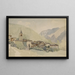 Dorf in einer Berglandschaft - Thomas Ender — gerahmtes Bild an der Wand