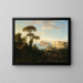 Landschaft mit Figuren und Architektur, Blick auf Ischia, Italien - Thomas Ender — gerahmtes Bild an der Wand